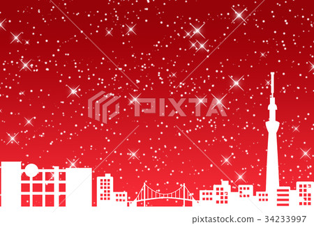 聖誕節圖像東京紅色 34233997