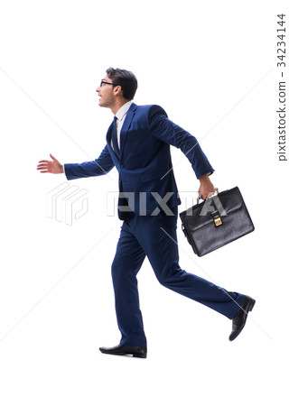 Businessman walking standing side view isolated on Businessman walking standing side view isolated on 34234144
