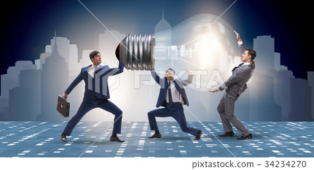 Businessmen in bright idea concept 34234270