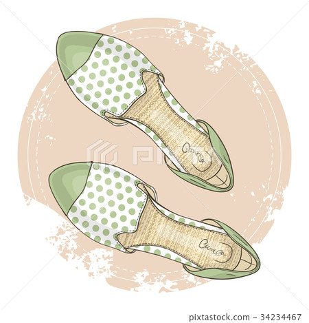 Fashion vector sketch womens shoes. 34234467