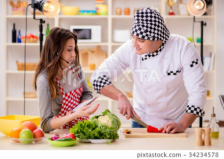 Food cooking tv show in the studio 34234578