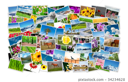 Frame made of various nature photos Frame made of various nature photos 34234628