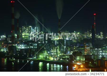 Factory night view Factory night view 34234771
