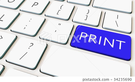 Close-up shot of computer keyboard and blue print 34235690