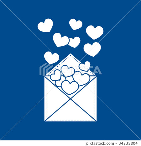 postal envelope with hearts. Design for banner postal envelope with hearts. Design for banner 34235804