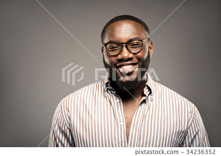 Cheerful  student portrait young  African American 34236352