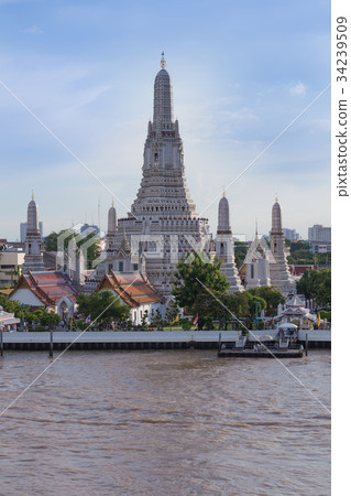 Thailand temple landmark river front Thailand temple landmark river front 34239509