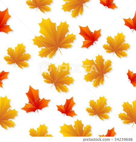 Seamless Leaves pattern Vector background - Stock Illustration ...