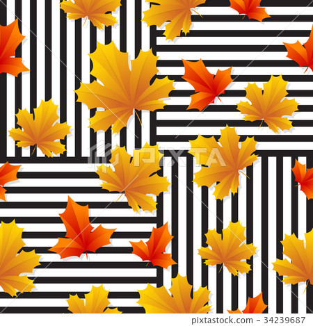 Seamless Leaves pattern Vector background - Stock Illustration ...