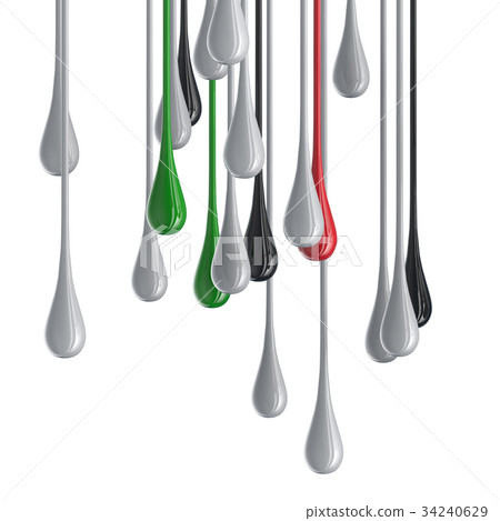 3D color glossy paint drop blobs 34240629