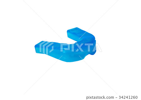 Close-up isolated blue gum-shield  34241260