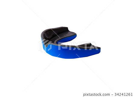 Close-up isolated blue gum-shield  34241261