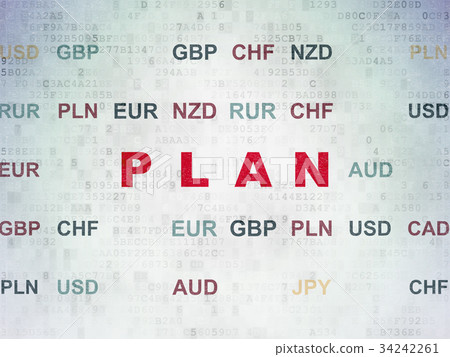 Finance concept: Plan on Digital Data Paper Finance concept: Plan on Digital Data Paper 34242261