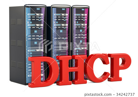 DHCP Server concept. 3D rendering DHCP Server concept. 3D rendering 34242737