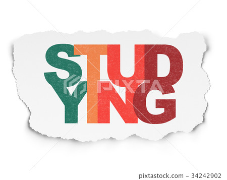 Learning concept: Studying on Torn Paper 34242902