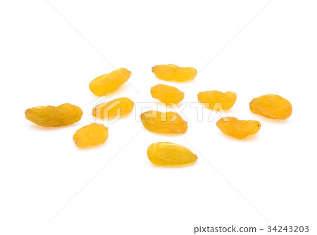 Sweet raisins on white background 34243203
