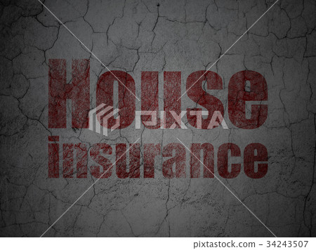 Insurance concept: House Insurance on grunge wall 34243507