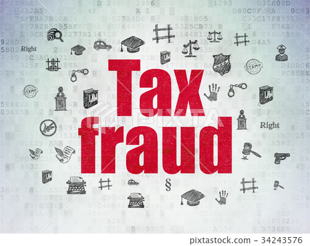 Law concept: Tax Fraud on Digital Data Paper Law concept: Tax Fraud on Digital Data Paper 34243576