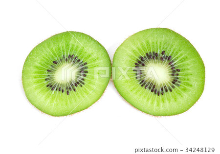 fresh slice of kivi isolate on white background 34248129