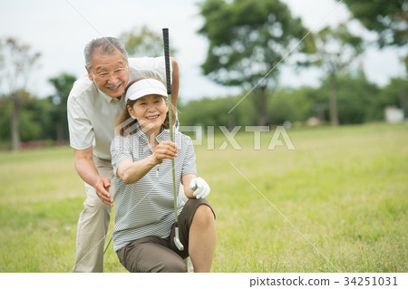 Golf Senior couple active image 34251031