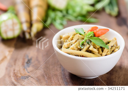 Thai Northern food,spicy bamboo shoot salad  34251171