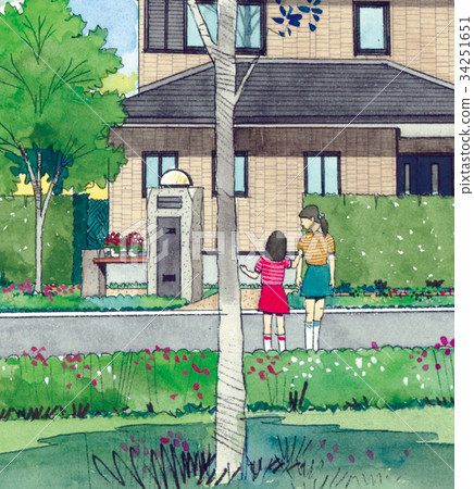 回家的姐妹街頭圖像城市形象家庭女性 34251651