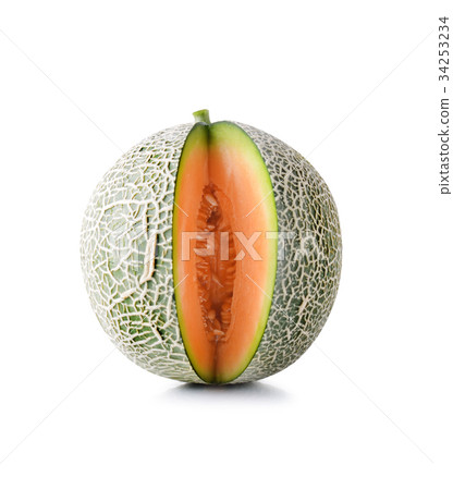 cantaloupe melon isolated on white background cantaloupe melon isolated on white background 34253234