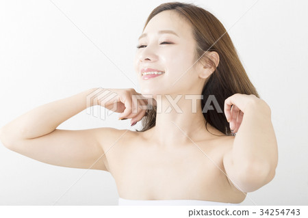 Beauty image hair lift white background 34254743