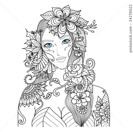 Woman with flowers Woman with flowers 34256022