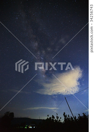 Milky Way galaxy with cloud and space dust  34256743