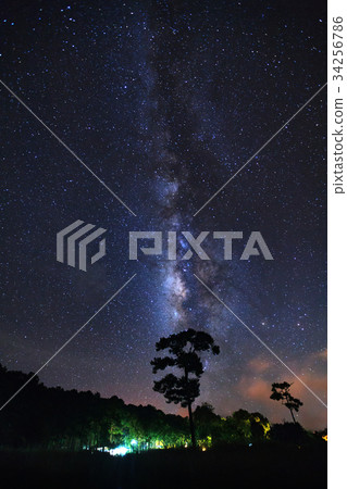 Milky Way galaxy with cloud and space dust 34256786