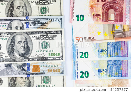Us Dollar And Europe Euro Currency Stock Photo 34257877 Pixta Us Dollar And Europe Euro Currency