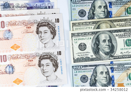 US Dollar and England Pound Sterling 34258012