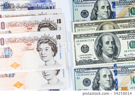 US Dollar and England Pound Sterling 34258014