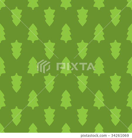 Christmas fir tree seamless pattern - Stock Illustration [34261069] - PIXTA