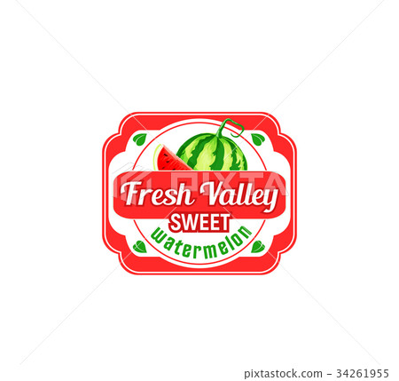 Watermelon fruit label for food and drink design Watermelon fruit label for food and drink design 34261955