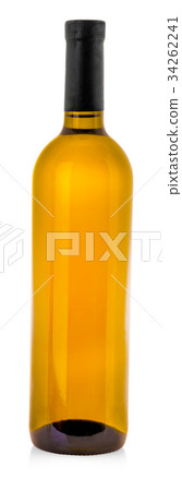 Bottle of white wine on isolated white background. 34262241