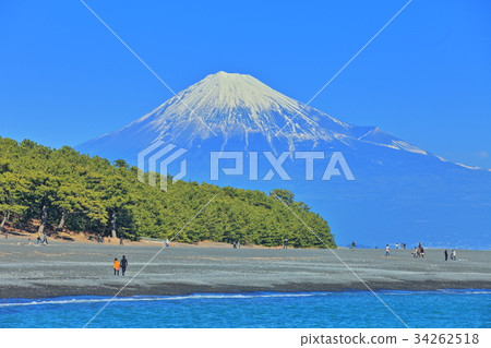 Miho No Matsubara And Mt Fuji Stock Photo