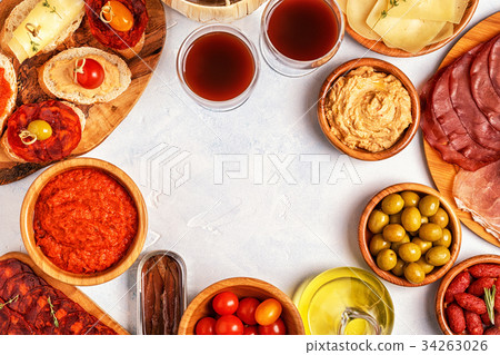 Typical spanish tapas concept. Typical spanish tapas concept. 34263026