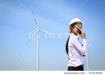 The work of wind turbine power plant engineers. The work of wind turbine power plant engineers. 34264006