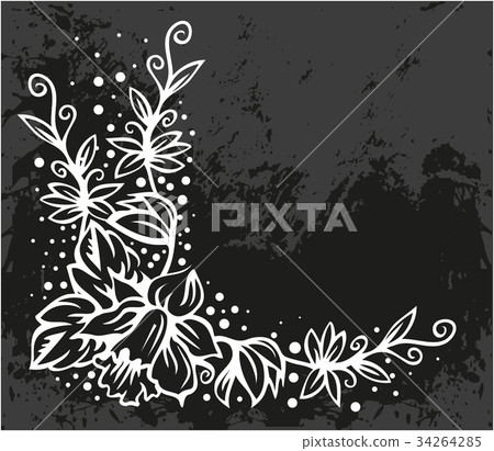 Black Floral corner Black Floral corner 34264285