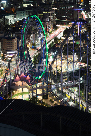 東京圓頂城市，都市風景，夜視圖 34264559