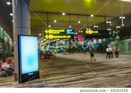 Bokeh abstract background of the departure hall 34265439