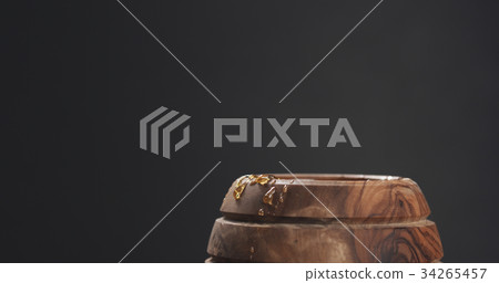 honey pot over gray background 34265457