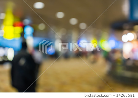 Bokeh abstract background of the departure hall 34265581