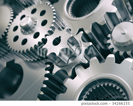 Gears and cogwheels engine  industrial background. 34266155