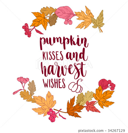 Fall handwritten brush calligraphy Fall handwritten brush calligraphy 34267129