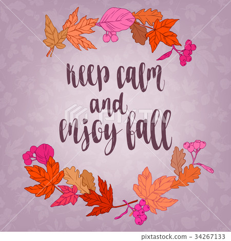 Fall handwritten brush calligraphy Fall handwritten brush calligraphy 34267133