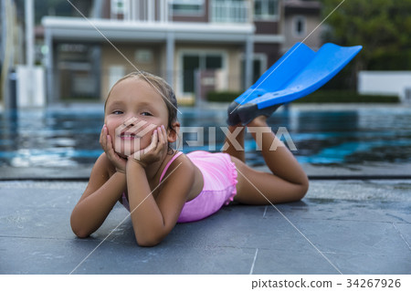A happy young girl relaxing 34267926