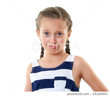 pretty little girl studio portrait on white pretty little girl studio portrait on white 34268003